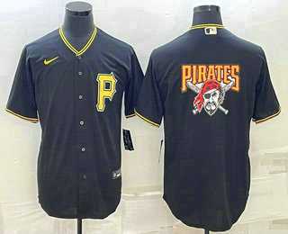 Men%27s Pittsburgh Pirates Big Logo Black Stitched MLB Cool Base Nike Jersey->philadelphia phillies->MLB Jersey